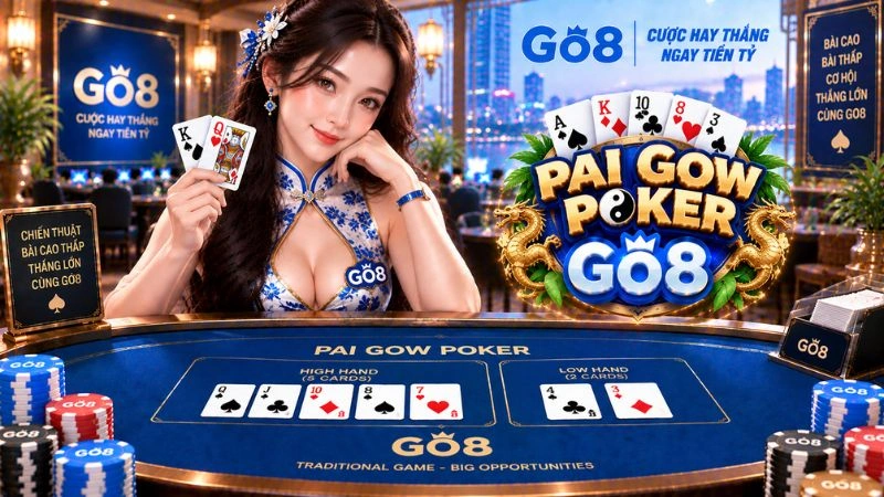 Pai Gow Poker GO8 – Luật Chơi, Cách Xếp 7 Lá & So Bài Chi Tiết