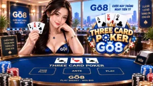 Three Card Poker GO8 – Luật Chơi, Cửa Cược Ante & Pair Plus Chi Tiết